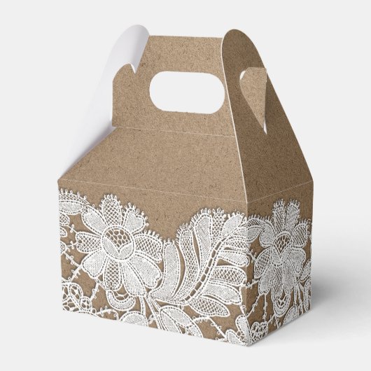 Weiße Spitze | Kraftpapierboxen für die Gastgesche Geschenkschachtel (Rückseite)