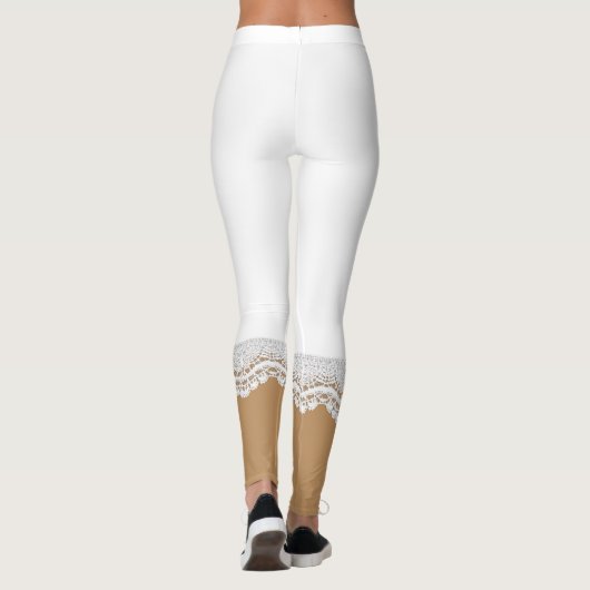 Weiße Spitze Leggings (Rückseite)