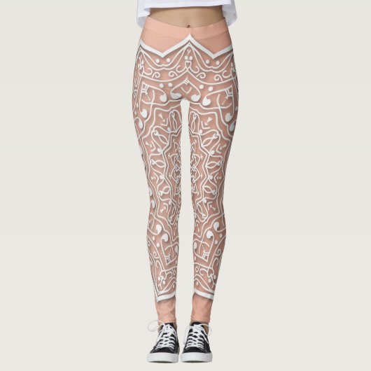 Weiße Spitze-Leggings Leggings (Vorderseite)
