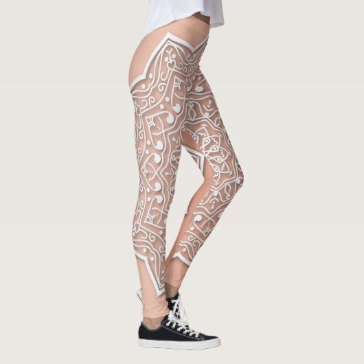 Weiße Spitze-Leggings Leggings (Rechts)