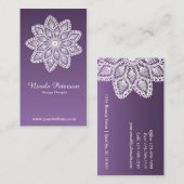 Weiße Spitze - Massage Visitenkarte (Vorne/Hinten)