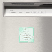 Weiße Spitze mit Perlen Hochzeit mint Save the Dat Magnet (In Situ (Geschirrspüler))