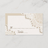 Weiße Spitze mit Perlen Hochzeit Platzkarte (Rückseite)