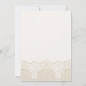 Weiße Spitze mit Perlen Hochzeitsfest Brautparty Einladung (Rückseite)