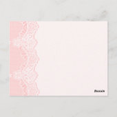 Weiße Spitze mit Perlen rosa Hochzeit Tischnummer (Rückseite)