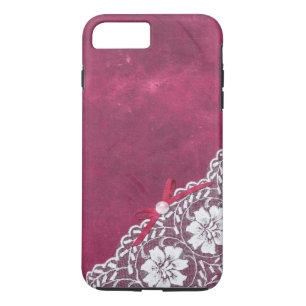 Weiße Spitze + Perle auf rosa Hintergrund Case-Mate iPhone Hülle