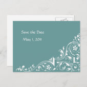 Weiße Spitze Save the Date Ankündigungspostkarte (Vorne/Hinten)