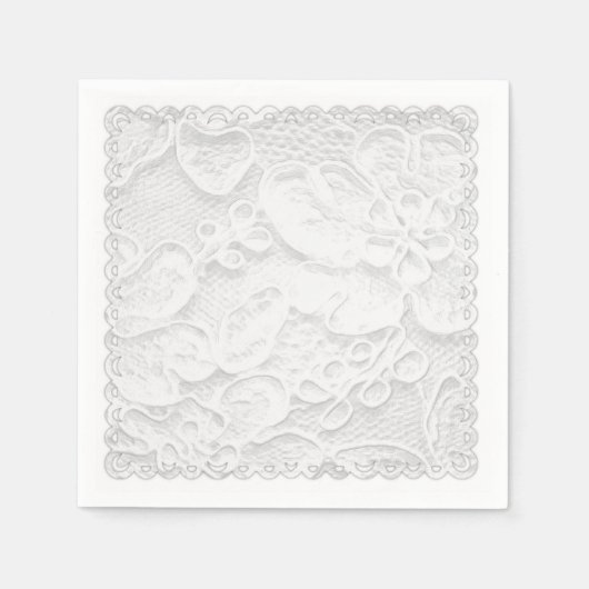 Weiße Spitze Serviette (Vorderseite)