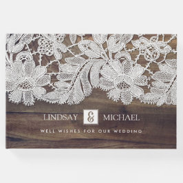 Weiße Spitze | Stall Wood Wedding Gästebuch