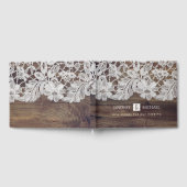 Weiße Spitze | Stall Wood Wedding Gästebuch (Voll)