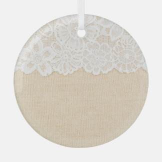 Weiße Spitze über Stoffdesign. Ornament Aus Glas