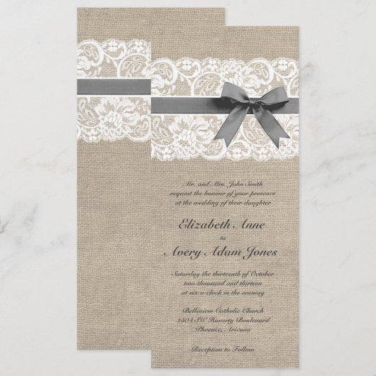 Weiße Spitze-und Einladung (Vorne/Hinten)