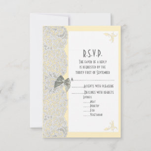 Weiße Spitze und jede Farbe Hochzeit R.S.V.P RSVP Karte