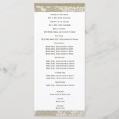 Weiße Spitze und Jute Hochzeitsprogramm Programm (Rückseite)