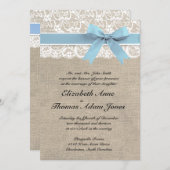 Weiße Spitze-und Leinwand-Hochzeits-Einladung Einladung (Vorne/Hinten)