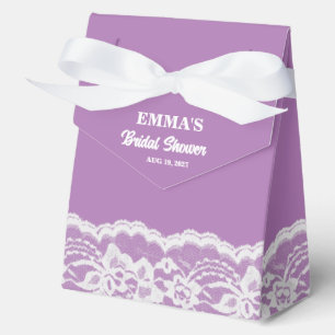 Weiße Spitze Violette Hochzeitsdusche Geschenkbox Geschenkschachtel