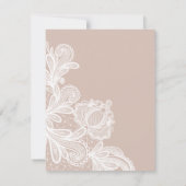 Weiße Spitzen auf blassbraune Taufe Einladung (Rückseite)