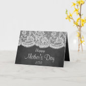 Weiße Spitzen auf der Tafel glücklicher Muttertag Karte (Gelbe Blume)