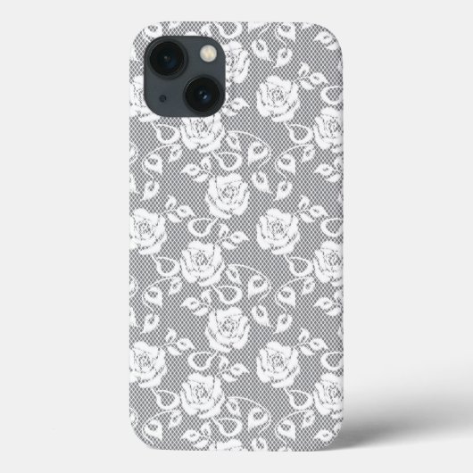 Weiße Spitzen auf grauem Hintergrund Case-Mate iPhone Hülle (Rückseite)