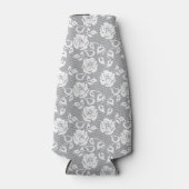 Weiße Spitzen auf grauem Hintergrund Flaschenkühler (Vorderseite)