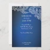 Weiße Spitzen auf Royal Blue Dragonfys Einladung (Rückseite)