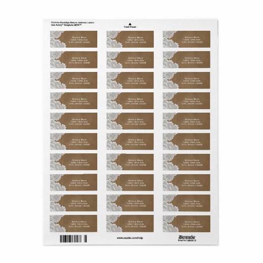 Weiße Spitzen & Braun Rustikaler Chic Elegante Hoc (Vorne)