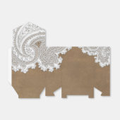 Weiße Spitzen & Braun Rustikaler Chic Elegante Hoc Geschenkschachtel (Ungefaltet)