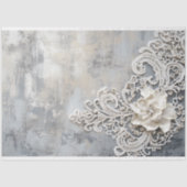 Weiße Spitzen-Effekt, Silberpatina Hintergrund Seidenpapier (Vorderseite)
