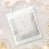 Weiße Spitzen Holz rustikale Land Hochzeit danke Geschenktütchen (Ausgeschnitten)