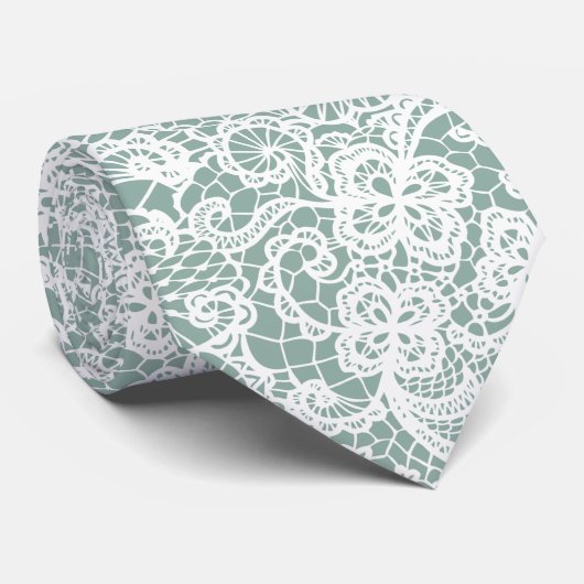 Weiße Spitzen im Hintergrund Krawatte (Gerollt)