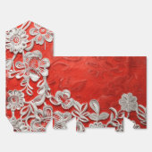 Weiße Spitzen in Rot Geschenkschachtel (Ungefaltet)