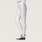 Weiße Spitzen-Muster Leggings (Links)