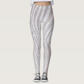 Weiße Spitzen-Muster Leggings (Vorderseite)