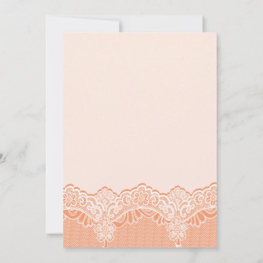 Weiße Spitzen & Perlen Hochzeitsmahle Probe Abende Einladung (Rückseite)
