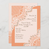 Weiße Spitzen & Perlen Hochzeitsmahle Probe Abende Einladung (Vorne/Hinten)