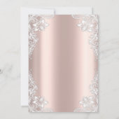 Weiße Spitzen, String-Lights Rose Gold Save the Da Date (Rückseite)