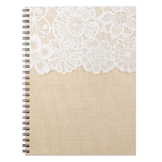 Weiße Spitzen über Stoffdesign. Notizblock (Vorderseite)
