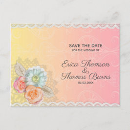 Weiße Spitzen und Blume Ankündigungspostkarte