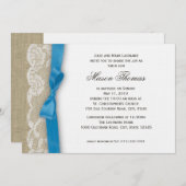 Weiße Spitzen und Burlap Christening Einladung (Vorne/Hinten)