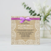 Weiße Spitzen und Hochzeitseinladungen Einladung (Stehend Vorderseite)