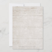 Weiße Spitzen und Holz rustikale Landhochzeit Einladung (Rückseite)