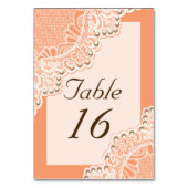 Weiße Spitzen und Perlen Hochzeitskorallen Tischnu Tischnummer (Rückseite)