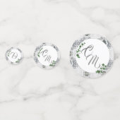 Weiße Spitzen- und Rose-Blätter Konfetti (Vorderseiten)