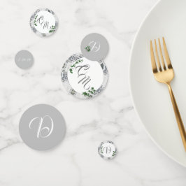 Weiße Spitzen- und Rose-Blätter Konfetti