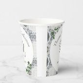 Weiße Spitzen- und Rose-Blätter Pappbecher (Rechts)