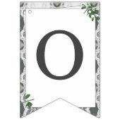 Weiße Spitzen- und Rose-Blätter Wimpelkette (Zweite Fahne)