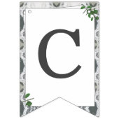 Weiße Spitzen- und Rose-Blätter Wimpelkette (Erste Fahne)