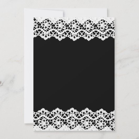 Weiße Spitzen und Versprechen Hochzeiten Einladung (Rückseite)