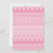 Weiße Spitzen Wasserfarbe Zickzack Pink Schwarz Sw Einladung (Rückseite)