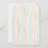 Weiße Spitzen Wasserfarben Süßstoffstreifen Sweet Einladung (Rückseite)